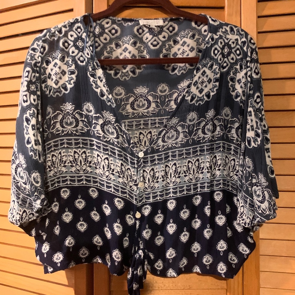 Flowy Large Patterned Top